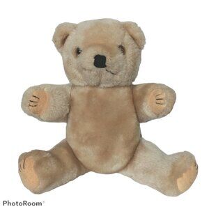 Vintage Tan Teddy Bear Plush Stuffed 11.5"